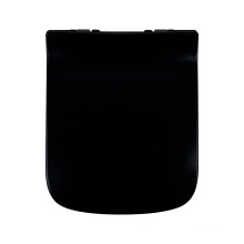 Fanmitrk Black Toilet Seat Duroplast,Soft Close Toilet Seat,Square Shape,Easy to Clean,Quick Release and Top Fastening